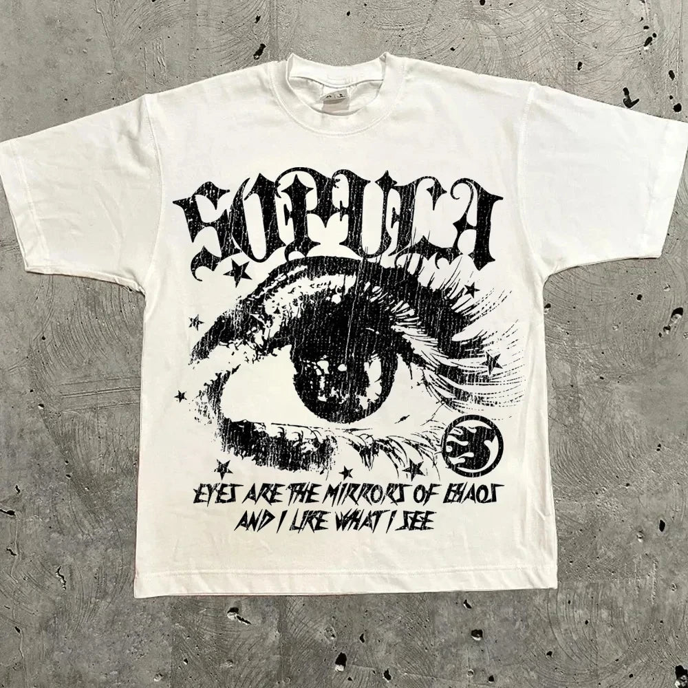 Harajuku Letter Graphic Vintage Tee