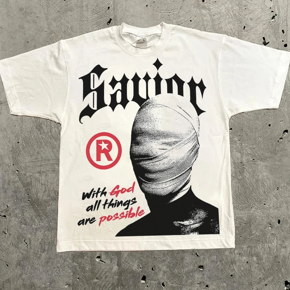 Harajuku Letter Graphic Vintage Tee