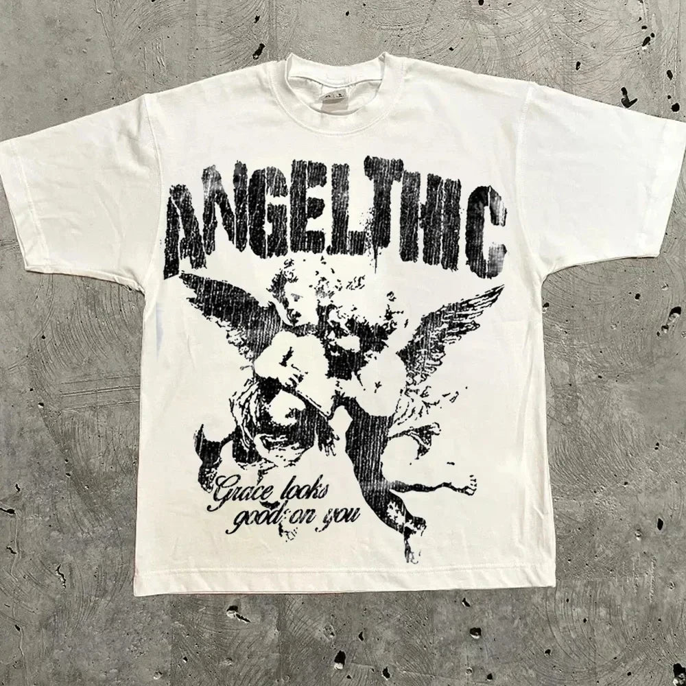 Harajuku Letter Graphic Vintage Tee