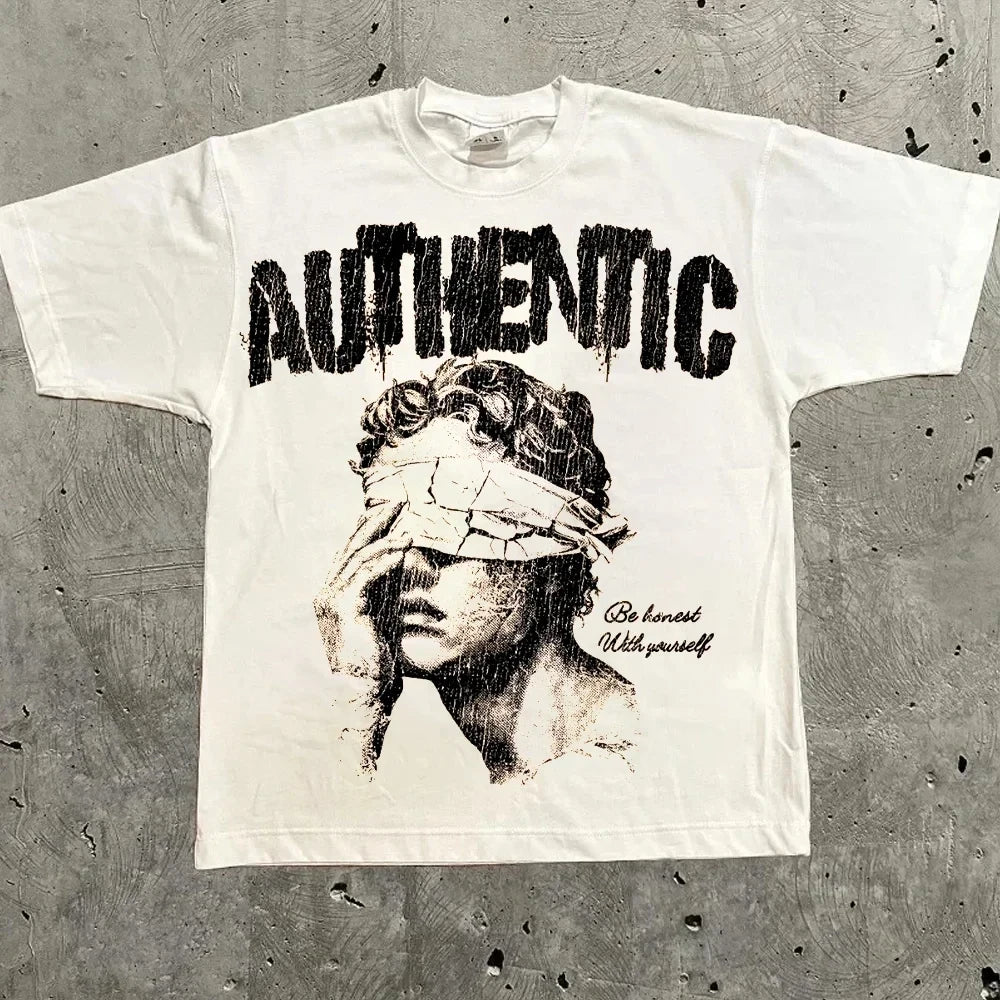 Harajuku Letter Graphic Vintage Tee