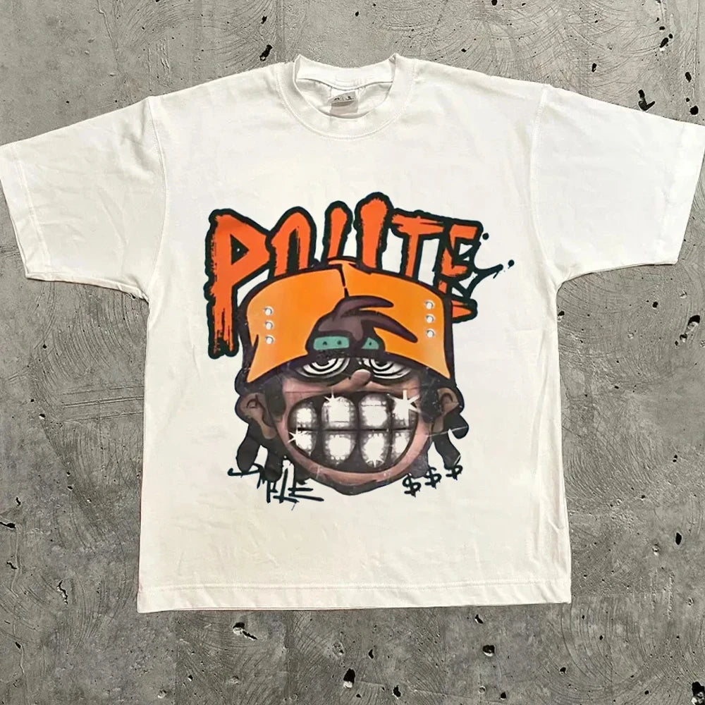 Harajuku Letter Graphic Vintage Tee